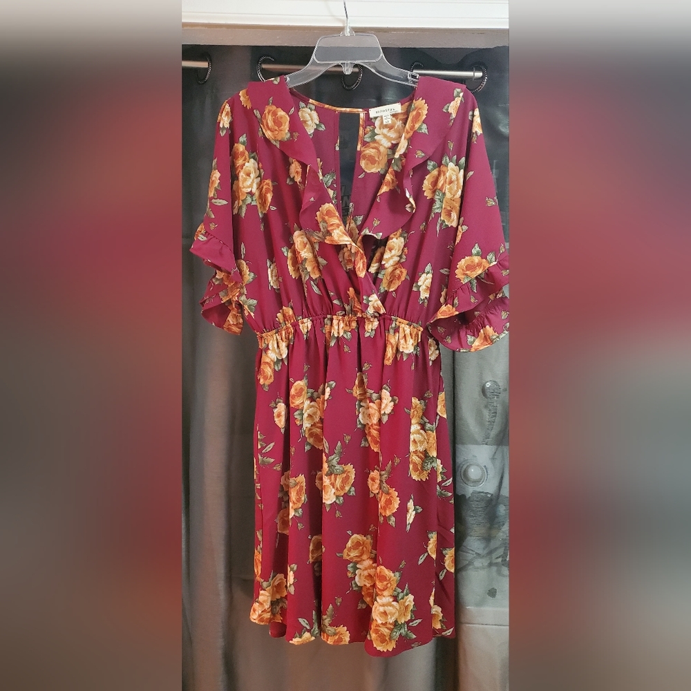 Flowy Floral Dress 1X